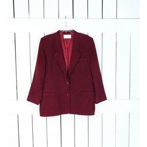 Vintage Barrie Pace dark red camel hair wool blazer jacket/16